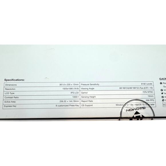 Gaomon Pen Display PD1161 + Clip Studio Paint Pro for Windows & MacOS - Picture 10 of 16